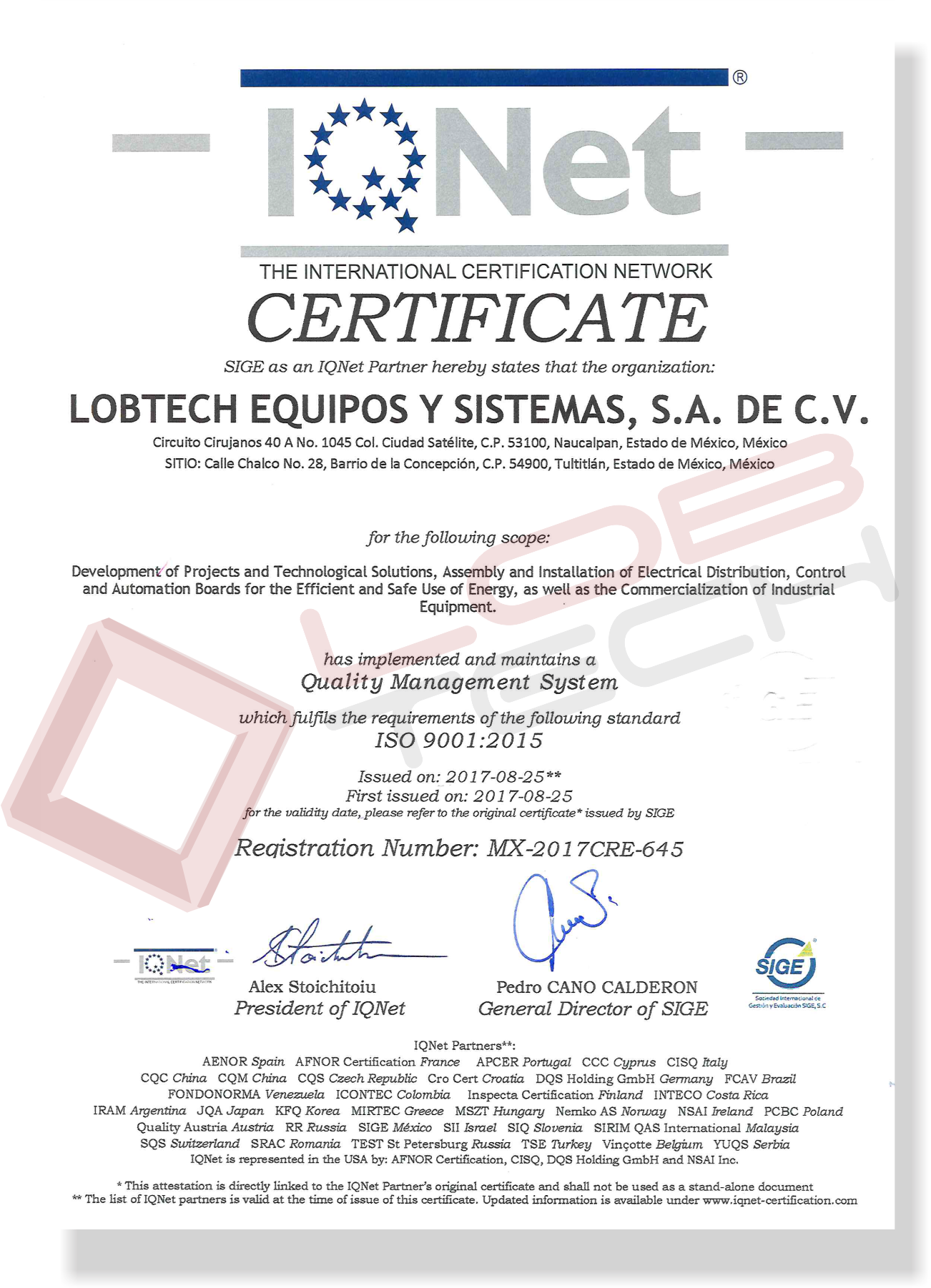 CERTIFICADOIQNETLOBTECH